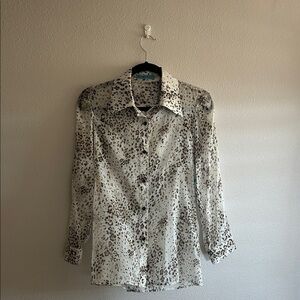 Alice + Olivia Brazil Button Down in Safari Print